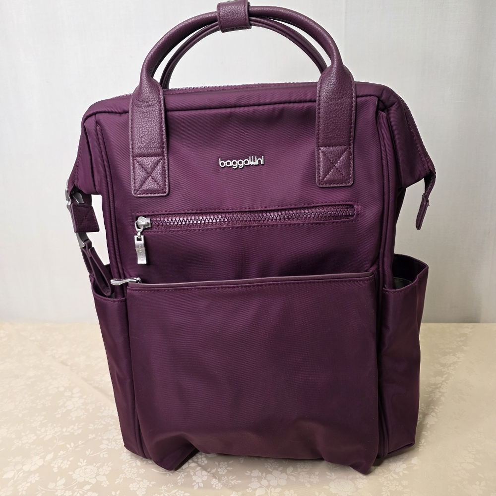 Baggallini Purple Nolita Convertible Backpack Tote RFID - Picture 2 of 12